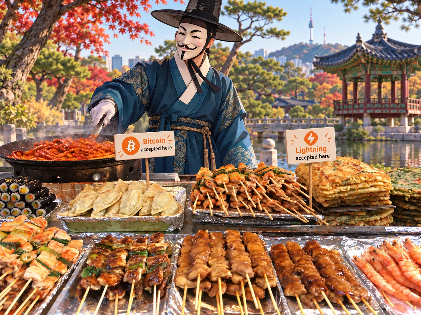 Bitcoin and Lightning accepted at the market.