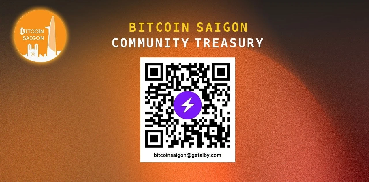 Donate to the Bitcoin Saigon Community Treasury using Lightning.